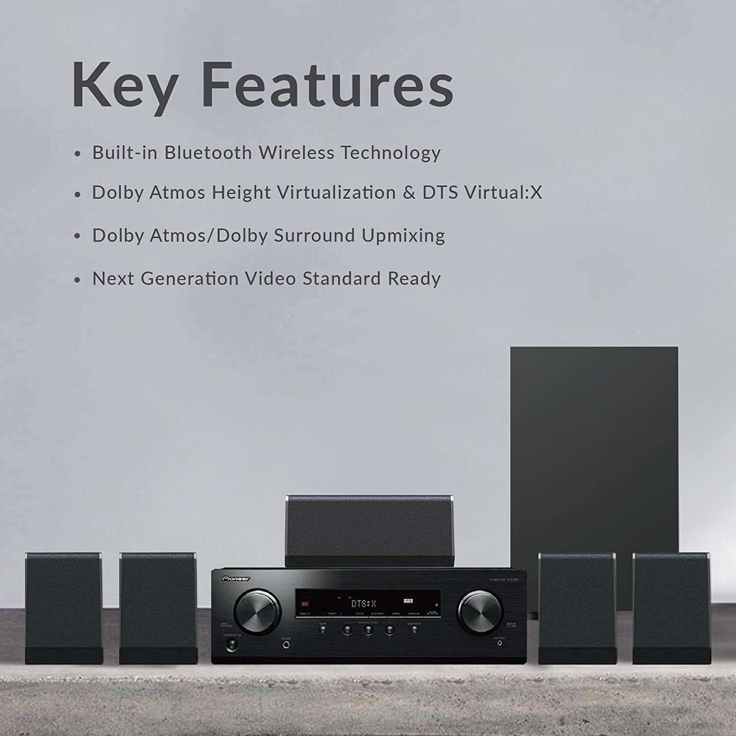 Pioneer HTP-076 | 5.1 Home Theater SPEAker package with av Receiver